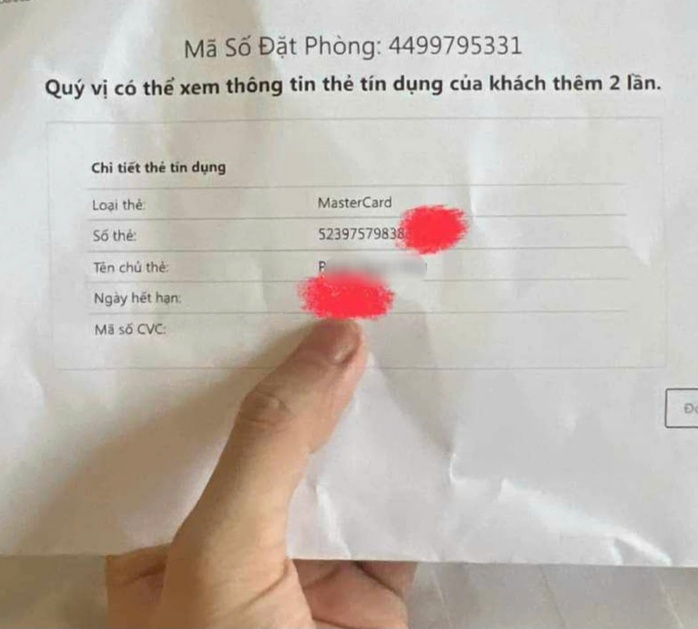 Chủ thẻ tín dụng tá hỏa vì lộ thông tin khi đặt phòng khách sạn- Ảnh 1. Chủ thẻ tín dụng tá hỏa vì lộ thông tin khi đặt phòng khách sạn- Ảnh 1.