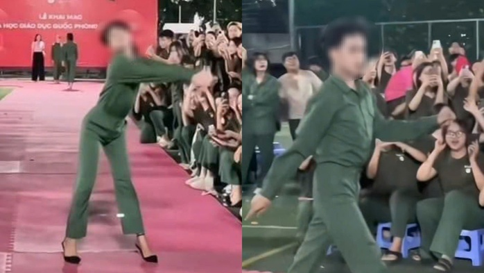 Trường ĐH Văn Lang nói gì về clip sinh viên mặc quân phục, mang giày cao gót?- Ảnh 1. Trường ĐH Văn Lang nói gì về clip sinh viên mặc quân phục, mang giày cao gót?- Ảnh 1.