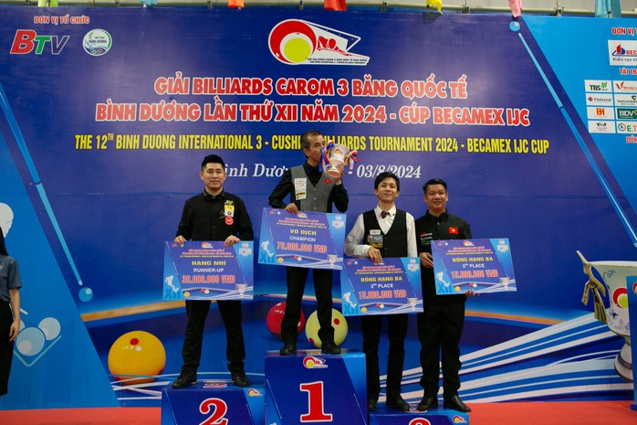 Trần Quyết Chiến lần thứ hai vô địch Giải Billiards carom 3 băng quốc tế Bình Dương- Ảnh 4. Trần Quyết Chiến lần thứ hai vô địch Giải Billiards carom 3 băng quốc tế Bình Dương- Ảnh 4.