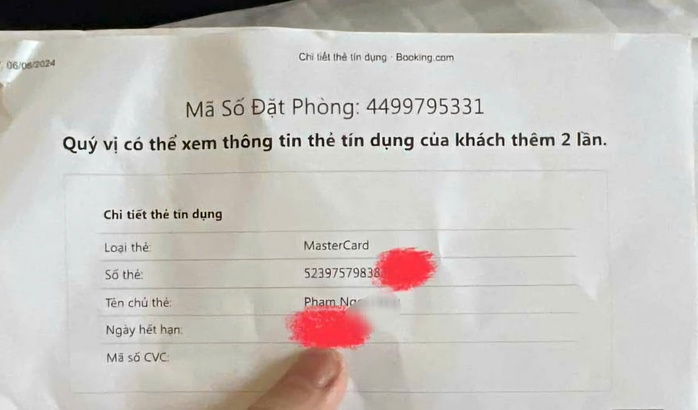 Ngân hàng nói gì về khách bị lộ thông tin thẻ tín dụng khi đặt phòng khách sạn?- Ảnh 2. Ngân hàng nói gì về khách bị lộ thông tin thẻ tín dụng khi đặt phòng khách sạn?- Ảnh 2.