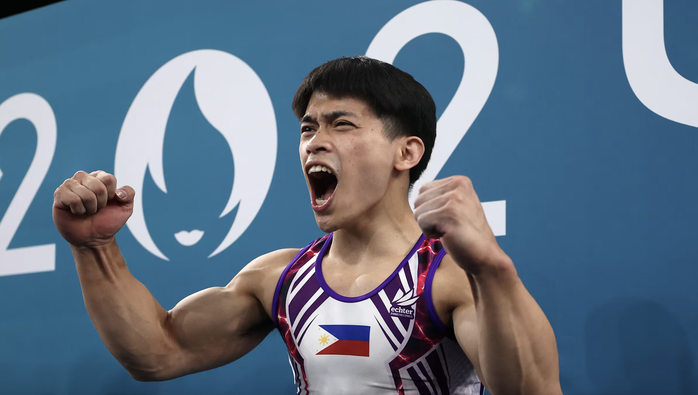 Olympic 2024: "Ông hoàng TDDC" Carlos Yulo giành HCV cho Philippines- Ảnh 1. Olympic 2024: "Ông hoàng TDDC" Carlos Yulo giành HCV cho Philippines- Ảnh 1.