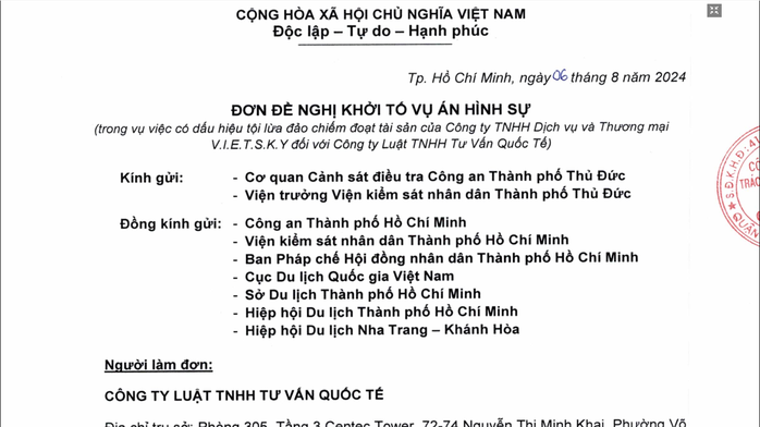 Đề nghị khởi tố vụ Công ty V.I.E.T S.K.Y bị tố lừa đảo- Ảnh 2. Đề nghị khởi tố vụ Công ty V.I.E.T S.K.Y bị tố lừa đảo- Ảnh 2.