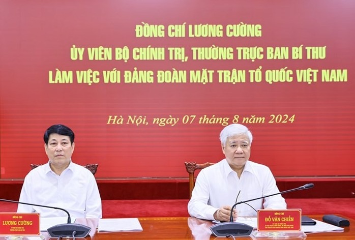 Thường trực Ban Bí thư Lương Cường làm việc với Đảng đoàn MTTQ Việt Nam- Ảnh 2. Thường trực Ban Bí thư Lương Cường làm việc với Đảng đoàn MTTQ Việt Nam- Ảnh 2.