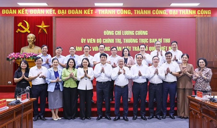 Thường trực Ban Bí thư Lương Cường làm việc với Đảng đoàn MTTQ Việt Nam- Ảnh 3. Thường trực Ban Bí thư Lương Cường làm việc với Đảng đoàn MTTQ Việt Nam- Ảnh 3.