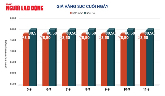Giá vàng hôm nay, 12-9: Sụt giảm, giới đầu cơ bán ra
- Ảnh 2. Giá vàng hôm nay, 12-9: Sụt giảm, giới đầu cơ bán ra
- Ảnh 2.