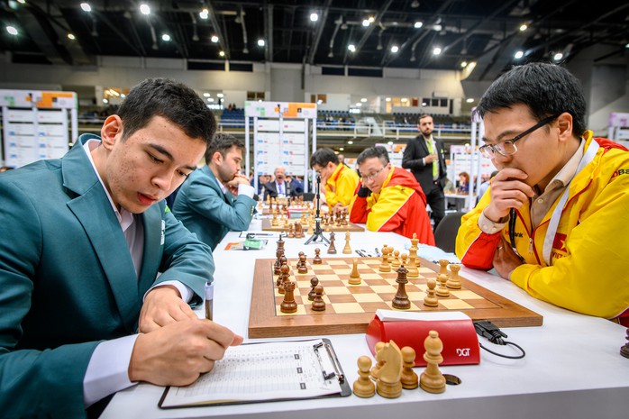 Tuyển Việt Nam thắng đậm đương kim vô địch Olympiad cờ vua- Ảnh 3. Tuyển Việt Nam thắng đậm đương kim vô địch Olympiad cờ vua- Ảnh 3.