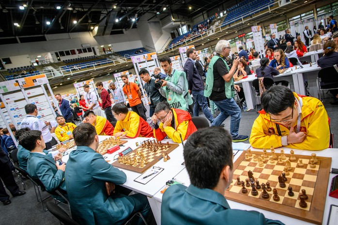 Tuyển Việt Nam thắng đậm đương kim vô địch Olympiad cờ vua- Ảnh 1. Tuyển Việt Nam thắng đậm đương kim vô địch Olympiad cờ vua- Ảnh 1.