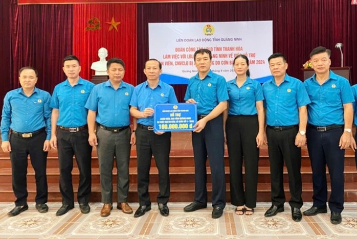LĐLĐ Thanh Hóa hỗ trợ 1,1 tỉ đồng cho các tỉnh, TP ảnh hưởng bão số 3- Ảnh 1. LĐLĐ Thanh Hóa hỗ trợ 1,1 tỉ đồng cho các tỉnh, TP ảnh hưởng bão số 3- Ảnh 1.