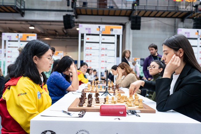 Tuyển nữ cờ vua Việt Nam mạnh mẽ trở lại đường đua Olympiad- Ảnh 1. Tuyển nữ cờ vua Việt Nam mạnh mẽ trở lại đường đua Olympiad- Ảnh 1.