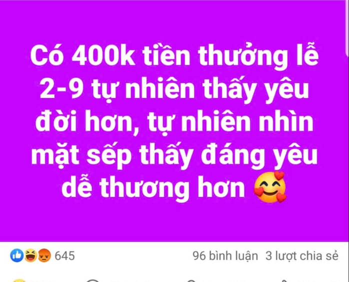 Được thưởng lễ 400.000 đồng/nguời, 42.000 công nhân rất phấn khởi- Ảnh 2. Được thưởng lễ 400.000 đồng/nguời, 42.000 công nhân rất phấn khởi- Ảnh 2.