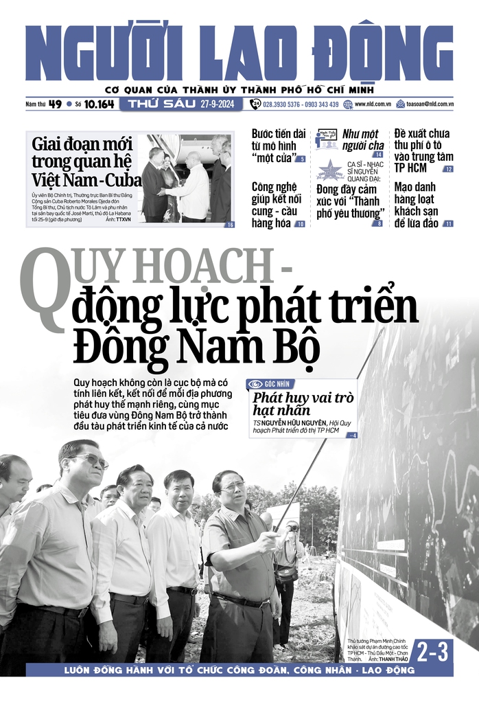 Báo in Người Lao Động 27-9: Đề xuất chưa thu phí ô tô vào trung tâm TP HCM- Ảnh 1. Báo in Người Lao Động 27-9: Đề xuất chưa thu phí ô tô vào trung tâm TP HCM- Ảnh 1.