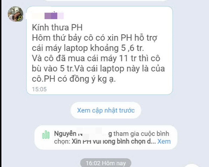 Xin phụ huynh ủng hộ mua laptop bất thành, giáo viên không soạn đề cương ôn tập- Ảnh 1. Xin phụ huynh ủng hộ mua laptop bất thành, giáo viên không soạn đề cương ôn tập- Ảnh 1.