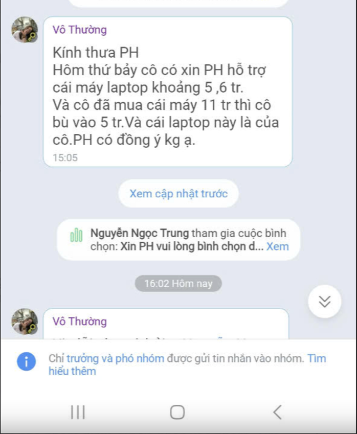 Vụ cô giáo "xin phụ huynh mua laptop bất thành": Lãnh đạo UBND quận 1 lên tiếng- Ảnh 1. Vụ cô giáo "xin phụ huynh mua laptop bất thành": Lãnh đạo UBND quận 1 lên tiếng- Ảnh 1.