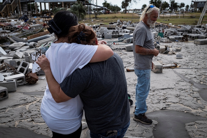 Một ngôi nhà bị bão phá hủy ở thị trấn Horseshoe Beach, bang Florida - Mỹ hôm 28-9 Ảnh: REUTERS Một ngôi nhà bị bão phá hủy ở thị trấn Horseshoe Beach, bang Florida - Mỹ hôm 28-9 Ảnh: REUTERS