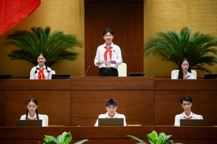 Phiên họp giả định "Quốc hội trẻ em" chất vấn về phòng, chống bạo lực học đường- Ảnh 3.
