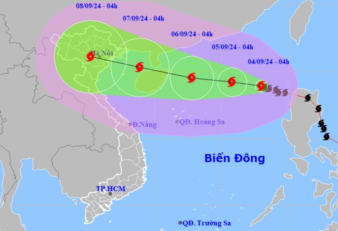 Bão số 3 giật cấp 17 đang di chuyển rất nhanh vào Vịnh Bắc Bộ- Ảnh 1. Bão số 3 giật cấp 17 đang di chuyển rất nhanh vào Vịnh Bắc Bộ- Ảnh 1.