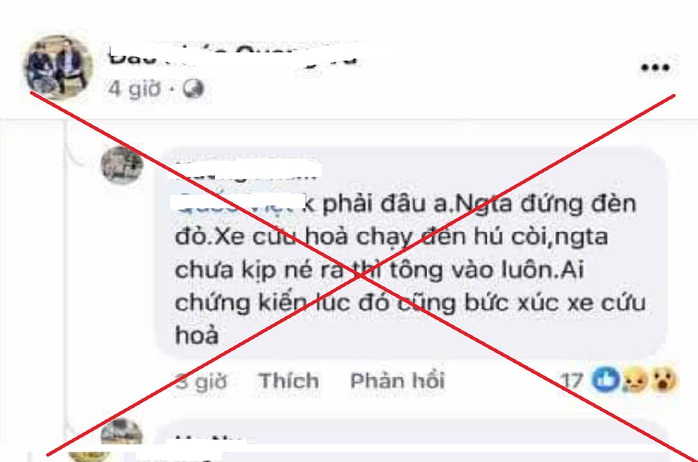 Tai nạn với xe cứu hỏa, thanh niên tử vong: Phạt người tung tin thất thiệt- Ảnh 3. Tai nạn với xe cứu hỏa, thanh niên tử vong: Phạt người tung tin thất thiệt- Ảnh 3.