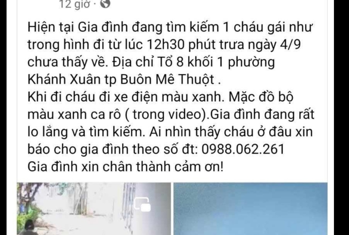 Tìm kiếm nữ sinh cấp 2 rời nhà trước ngày khai giảng- Ảnh 1. Tìm kiếm nữ sinh cấp 2 rời nhà trước ngày khai giảng- Ảnh 1.