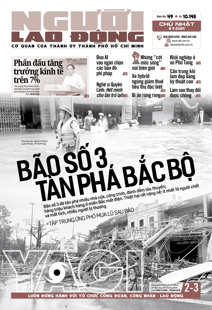 Báo in ngày 8-9: Bão số 3 tàn phá Bắc Bộ- Ảnh 1. Báo in ngày 8-9: Bão số 3 tàn phá Bắc Bộ- Ảnh 1.