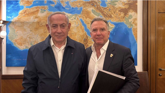 Thủ tướng Israel Benjamin Netanyahu (trái) tiếp ông Steve Witkoff, đặc phái viên Trung Đông do Tổng thống Mỹ đắc cử Donald Trump đề cử, tại Israel hôm 11-1. Ảnh: VĂN PHÒNG THỦ TƯỚNG ISRAEL Thủ tướng Israel Benjamin Netanyahu (trái) tiếp ông Steve Witkoff, đặc phái viên Trung Đông do Tổng thống Mỹ đắc cử Donald Trump đề cử, tại Israel hôm 11-1. Ảnh: VĂN PHÒNG THỦ TƯỚNG ISRAEL