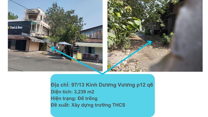 TP HCM: Quận 6 xin chuyển 8 khu đất công để làm trường học, công viên- Ảnh 2. TP HCM: Quận 6 xin chuyển 8 khu đất công để làm trường học, công viên- Ảnh 2.