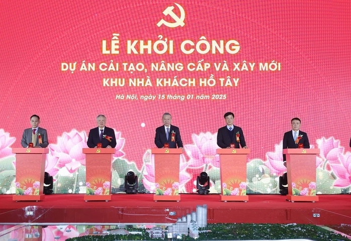 Tổng Bí thư Tô Lâm dự Lễ khởi công Dự án cải tạo, nâng cấp và xây mới khu Nhà khách Hồ Tây- Ảnh 1. Tổng Bí thư Tô Lâm dự Lễ khởi công Dự án cải tạo, nâng cấp và xây mới khu Nhà khách Hồ Tây- Ảnh 1.