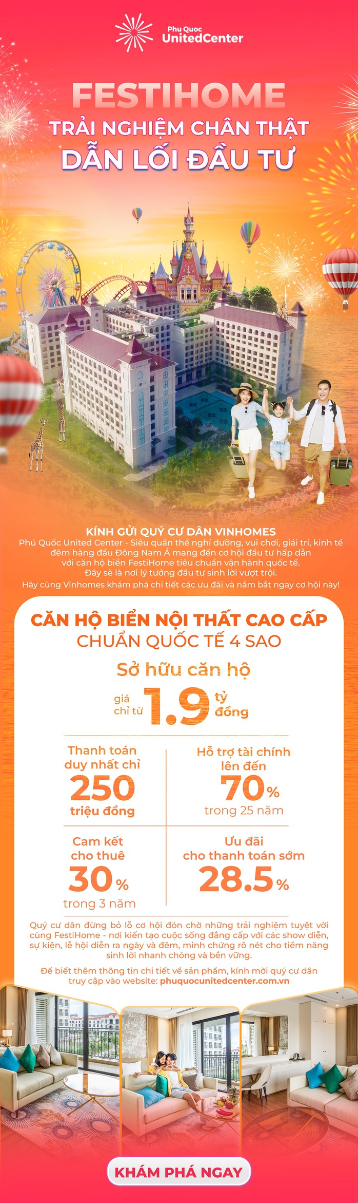 Việc sở hữu căn hộ biển FestiHome dễ dàng hơn bao giờ hết nhờ chính sách bán hàng hấp dẫn Việc sở hữu căn hộ biển FestiHome dễ dàng hơn bao giờ hết nhờ chính sách bán hàng hấp dẫn