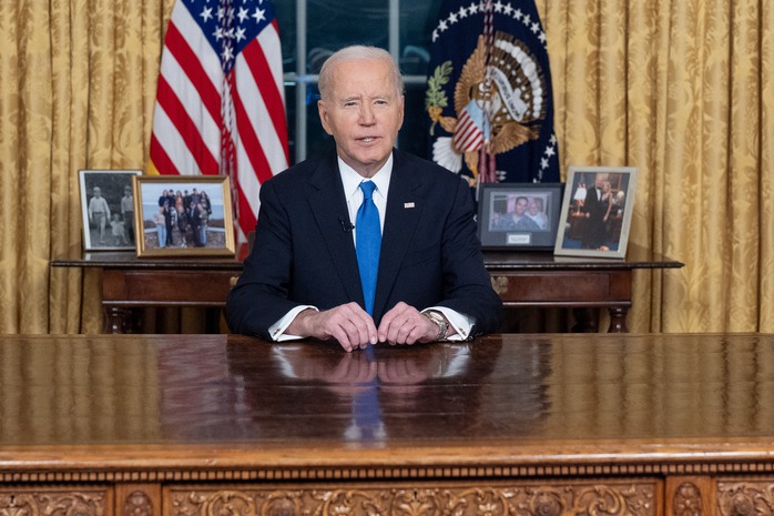 Tổng thống Mỹ Joe Biden có bài phát biểu chia tay tại Nhà Trắng hôm 15-1 Ảnh: FACEBOOK Tổng thống Mỹ Joe Biden có bài phát biểu chia tay tại Nhà Trắng hôm 15-1 Ảnh: FACEBOOK