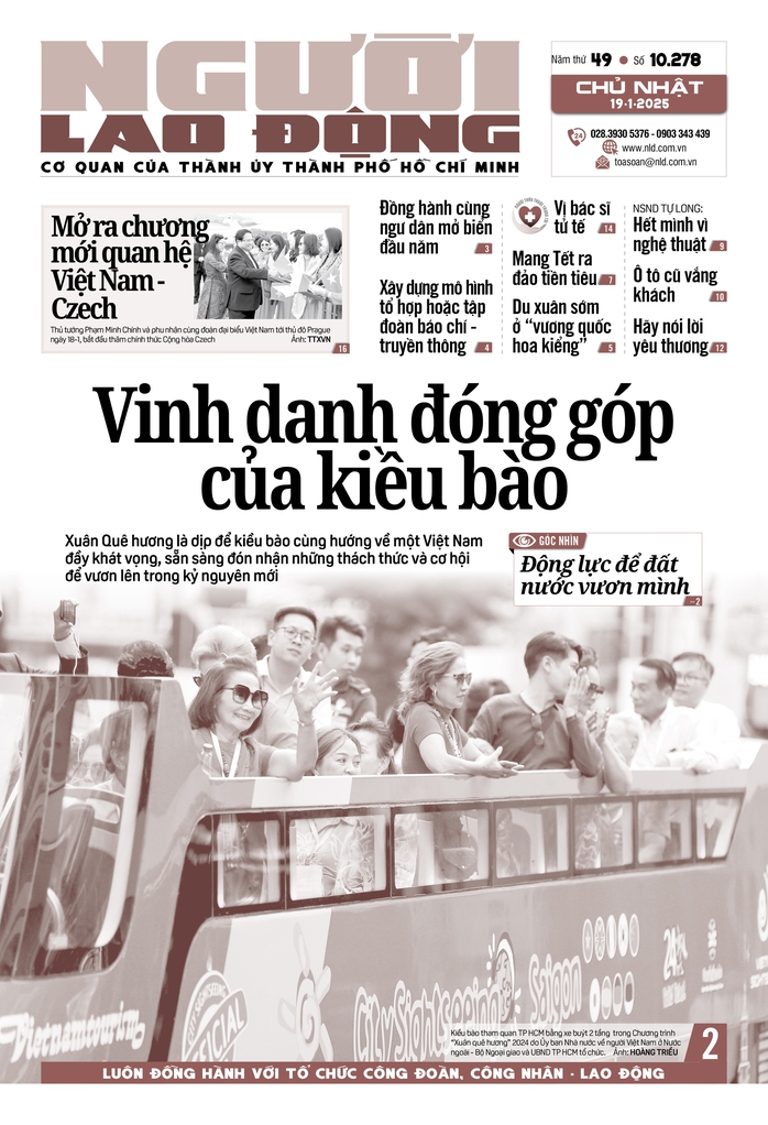 Báo in ngày 19-1: Vinh danh đóng góp của kiều bào- Ảnh 1. Báo in ngày 19-1: Vinh danh đóng góp của kiều bào- Ảnh 1.