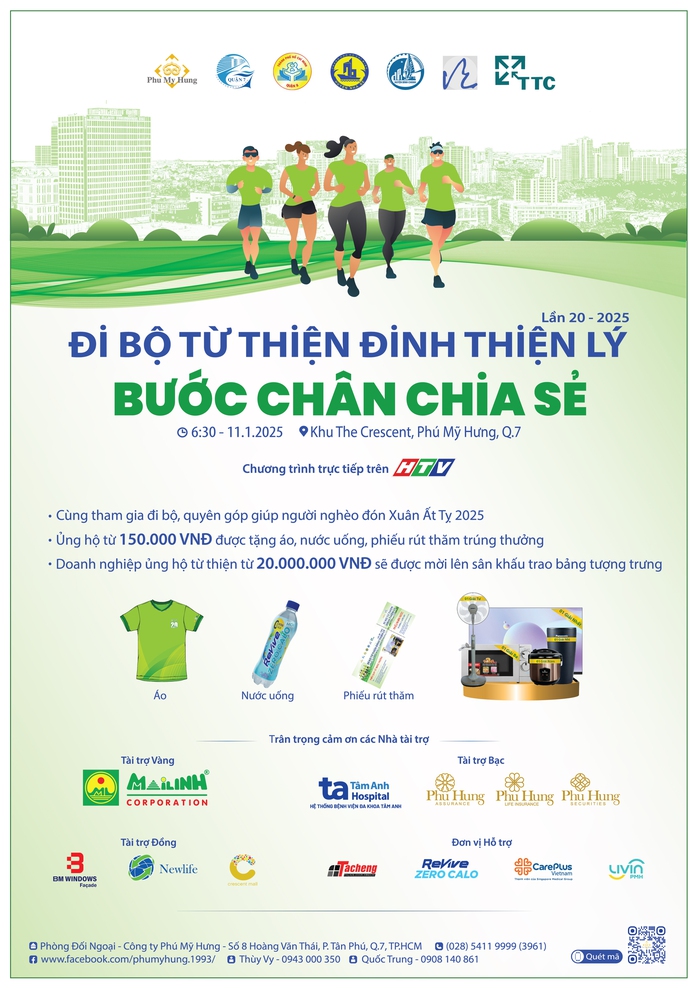 Chương trình Đi bộ từ thiện Đinh Thiện Lý: 20 năm những bước chân chia sẻ- Ảnh 1. Chương trình Đi bộ từ thiện Đinh Thiện Lý: 20 năm những bước chân chia sẻ- Ảnh 1.