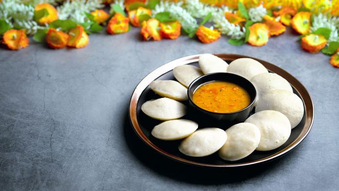 Bánh gạo Idli của Ấn Độ. Ảnh: patelbros.com Bánh gạo Idli của Ấn Độ. Ảnh: patelbros.com