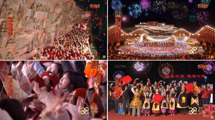 Người dân Trung Quốc đếm ngược chào đón năm mới. Ảnh: CGTN Người dân Trung Quốc đếm ngược chào đón năm mới. Ảnh: CGTN