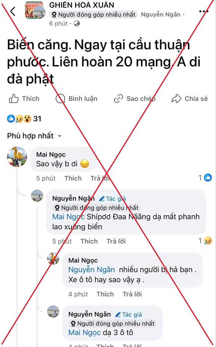 Tung tin "3 ô tô mất phanh lao xuống biển, liên hoàn 20 mạng" để... bán hàng Tết!- Ảnh 2. Tung tin "3 ô tô mất phanh lao xuống biển, liên hoàn 20 mạng" để... bán hàng Tết!- Ảnh 2.