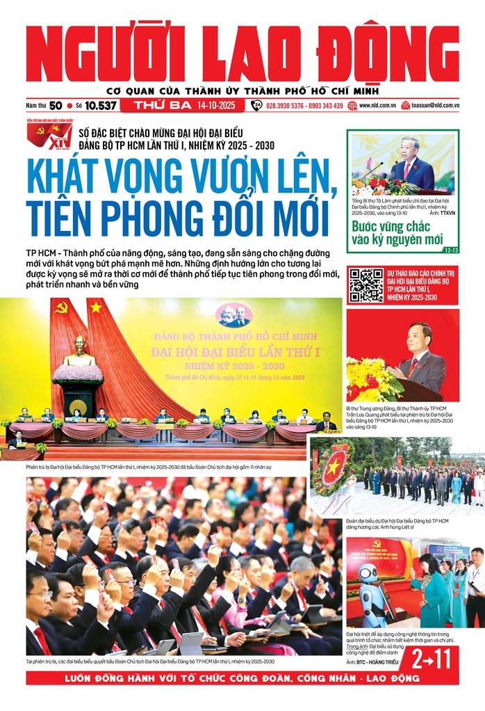 Báo in ngày 14- 10: Khát vọng vươn lên, tiên phong đổi mới - Ảnh 1.