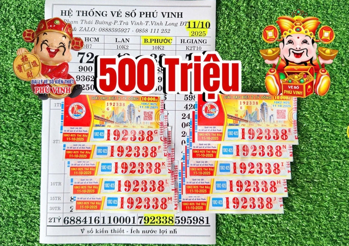Xổ số miền Nam: Người dân miền Tây trúng thưởng lớn tại Bến Tre , Vũng Tàu , Bạc Liêu - Ảnh 1. Xổ số miền Nam: Người dân miền Tây trúng thưởng lớn tại Bến Tre , Vũng Tàu , Bạc Liêu - Ảnh 1.