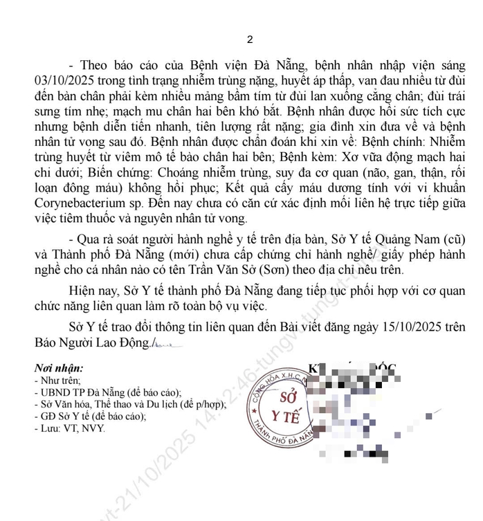 Cái chết của Người đàn ông ở Đà Nẵng chưa xác định nguyên nhân do tiêm thuốc - Ảnh 5. Cái chết của Người đàn ông ở Đà Nẵng chưa xác định nguyên nhân do tiêm thuốc - Ảnh 5.
