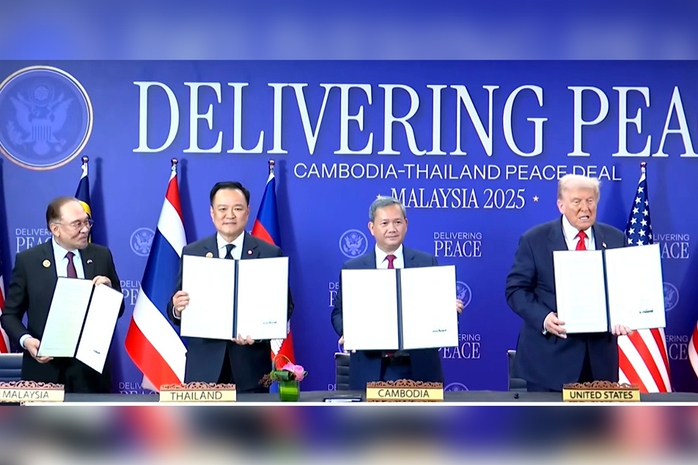 Ông Trump chứng kiến Campuchia và Thái Lan kí "Hiệp định Kuala Lumpur" - Ảnh 1. Tổng thống Trump chứng kiến Campuchia và Thái Lan kí "Hiệp định Kuala Lumpur" - Ảnh 1.