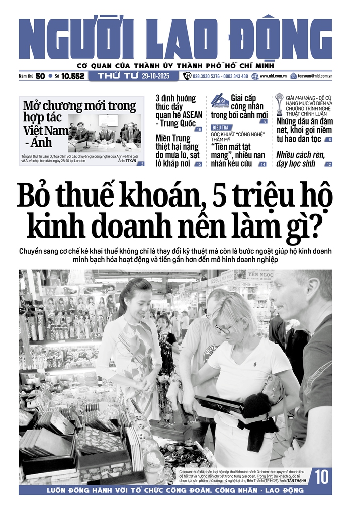 Báo in ngày 29-10: Bỏ thuế khoán, 5 triệu hộ kinh doanh nên làm gì? - Ảnh 1.