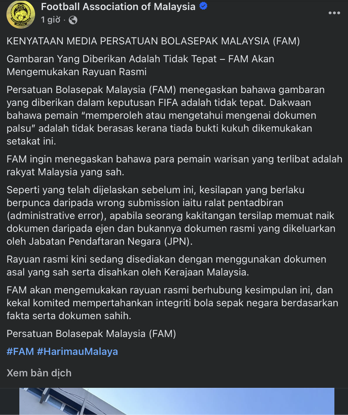Malaysia lý giải cụ thể về lỗi kỹ thuật trong gian lận bị FIFA điểm tên - Ảnh 2.