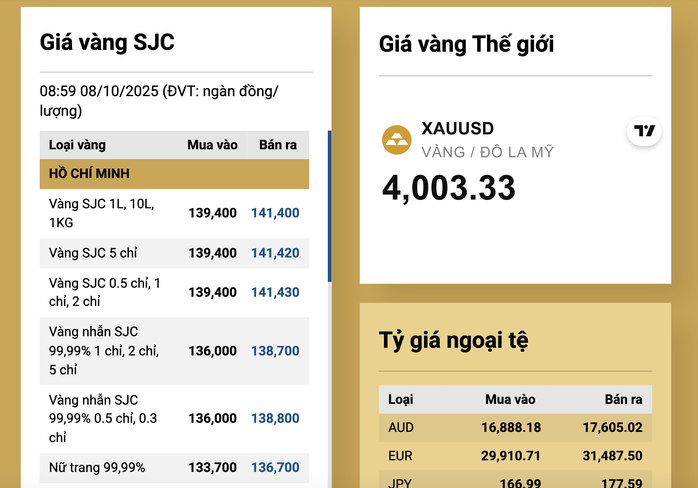 Giá vàng miếng SJC và vàng nhẫn tăng cao , lập đỉnh mới trong bối cảnh kinh tế bất ổn - Ảnh 3.