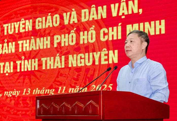 Đoàn cán bộ tuyên giáo và dân vận, báo chí- xuất bản TPHCM làm việc với tỉnh Thái Nguyên - Ảnh 4.