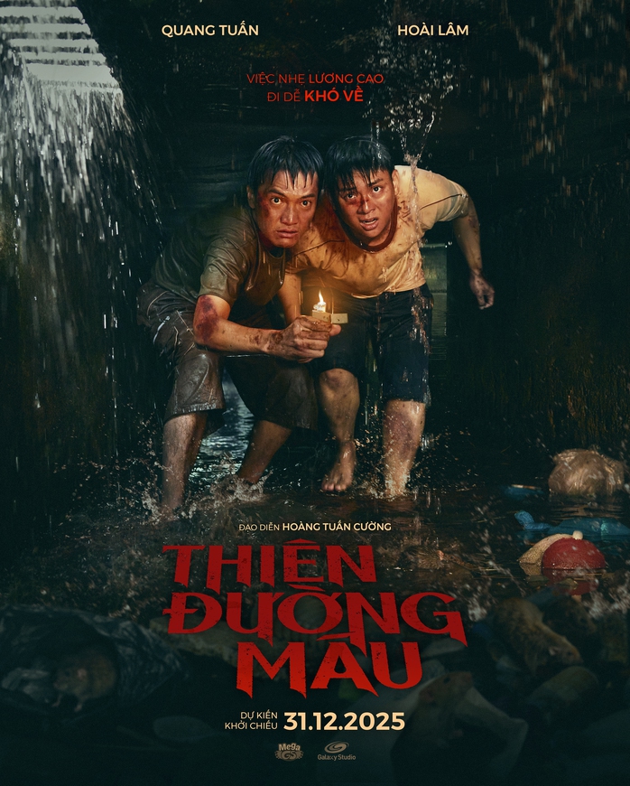 Hoài Lâm, Quang Tuấn chật vật trốn chạy trong cống ngầm - Ảnh 1.