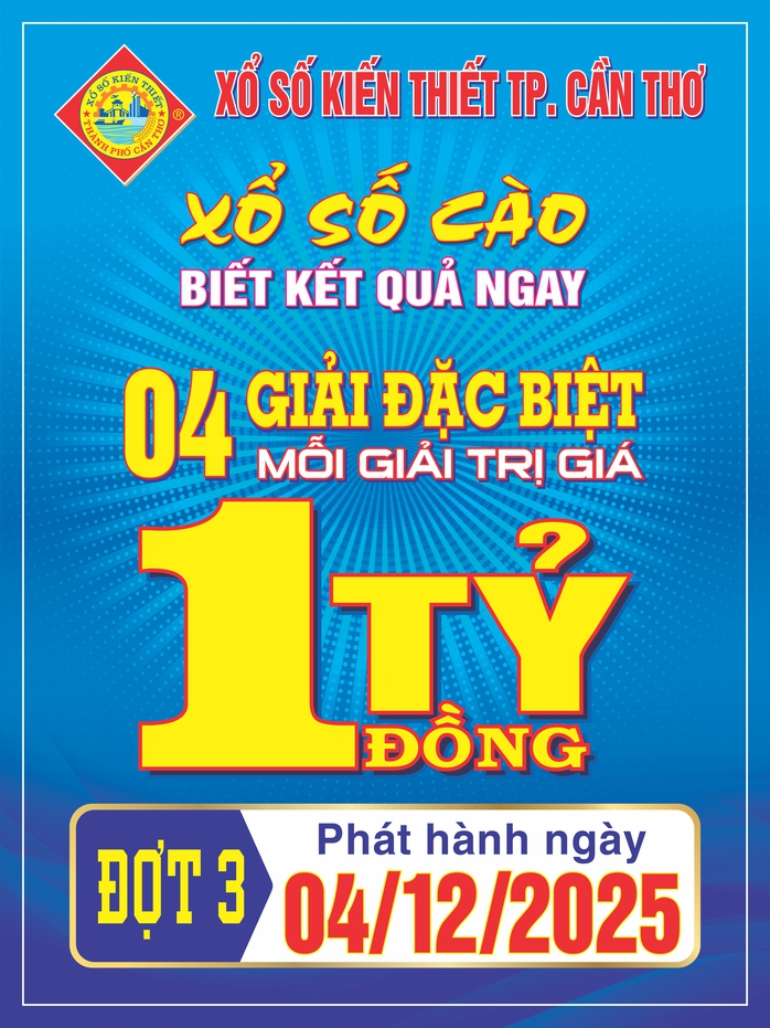 Cần Thơ phát hành vé số cào đợt 3 với 4 giải đặc biệt trị giá 1 tỉ đồng - Ảnh 1. Cần Thơ phát hành vé số cào đợt 3 với 4 giải đặc biệt trị giá 1 tỉ đồng - Ảnh 1.