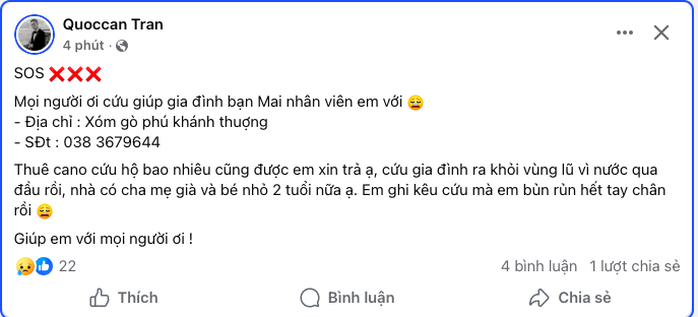 Khánh Hoà: Nhói lòng những lời kêu cứu trong đêm lũ  - Ảnh 2.