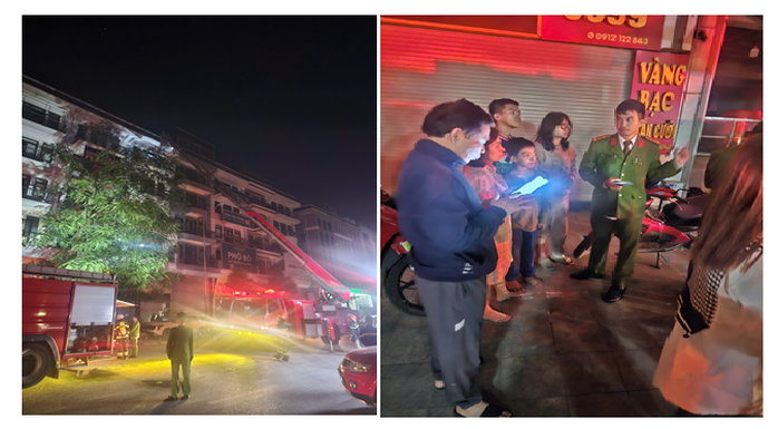 Cháy nhà Hà Nội 5 tầng giải cứu 5 người trong đêm - Ảnh 1.