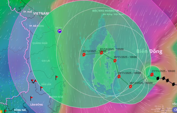Bão số 15 tiếp tục đổi hướng , Dự báo tồn tại trên biển nhiều ngày - Ảnh 1.