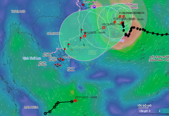 Áp thấp nhiệt đới suy yếu thành vùng áp thấp trên biển Đông ngày 29 - 11 - Ảnh 1.