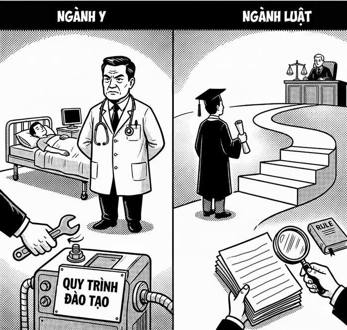 XUNG QUANH CHỦ TRƯƠNG SIẾT CHẶT ĐÀO TẠO NGÀNH Y VÀ NGÀNH LUẬT:Đặc thù khác nhau, không nên đánh đồng - Ảnh 1.