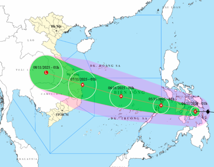 Bão Kalmaegi mạnh cấp 13 , giật cấp 16 ảnh hưởng miền Trung việt nam - Ảnh 1.