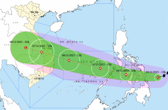 Bão Kalmaegi giật cấp 15, dự báo vào Biển Đông ngày 5-11 - Ảnh 1.